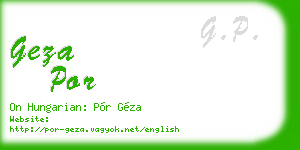 geza por business card